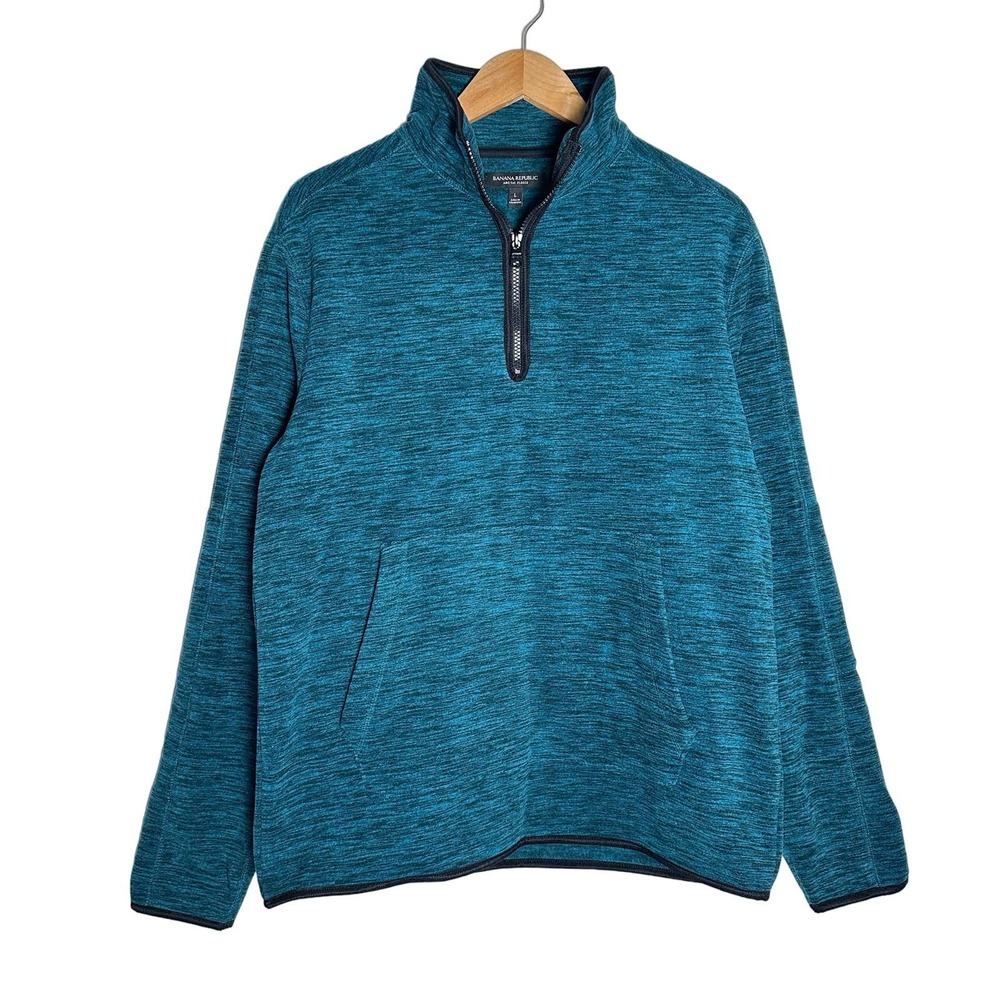 Banana Republic | Men | Deep Lagoon Artic Microfleece 1/4 Zip Sweatshirt | Large